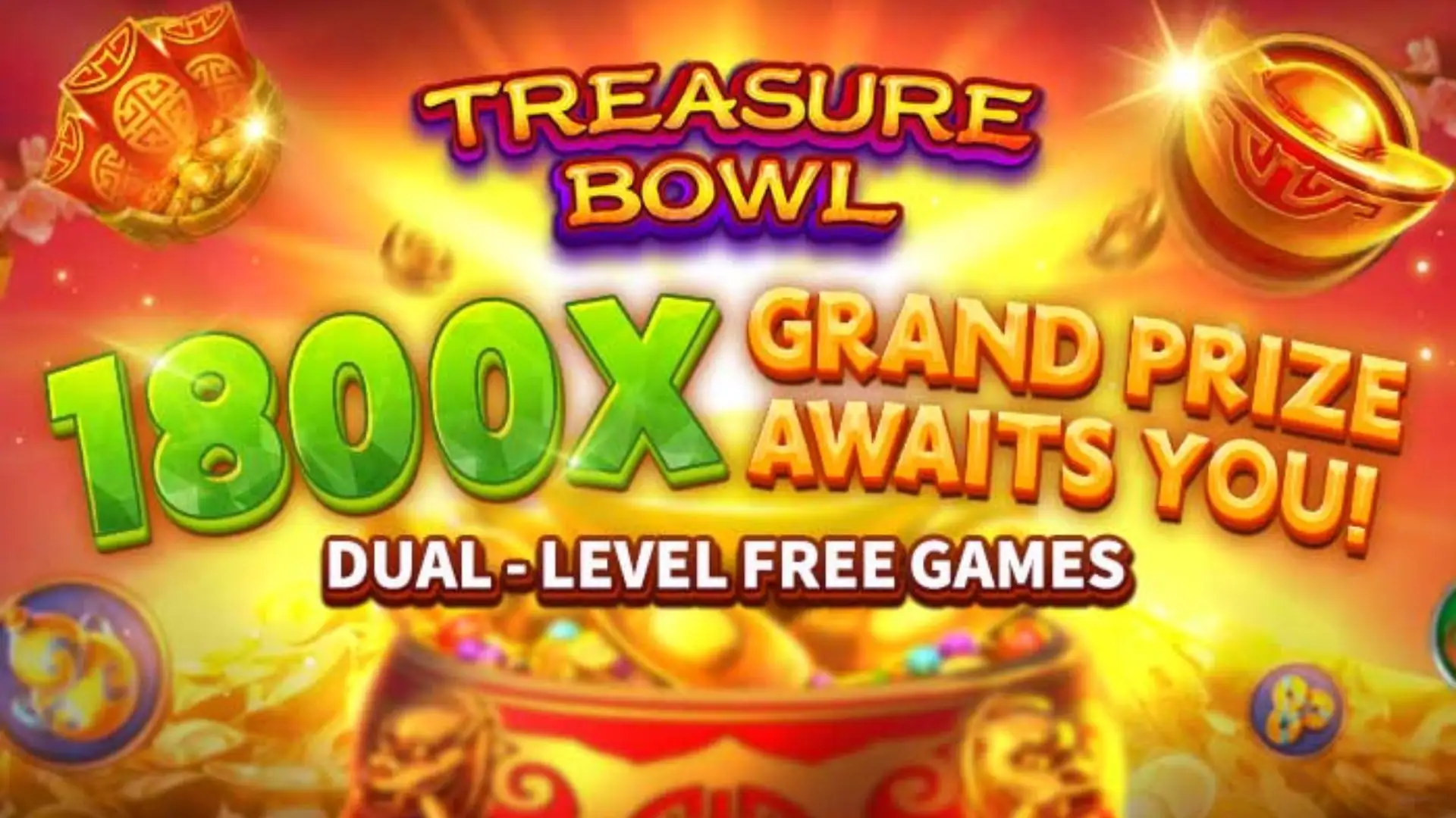 Multiplicadores Treasure Bowl 79x - 7777x Máximo com Tigela Dourada